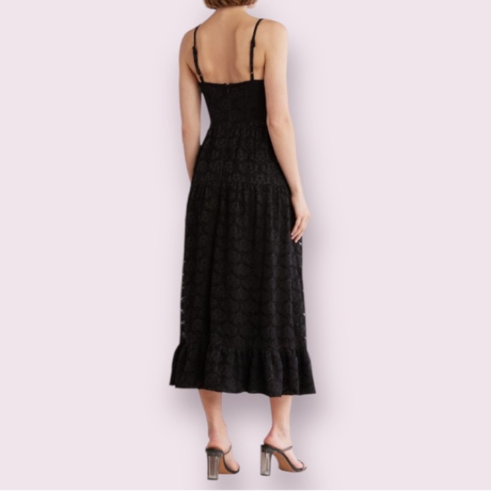 NSR Lace Bustier Midi Dress in Black - Picture 2 of 13